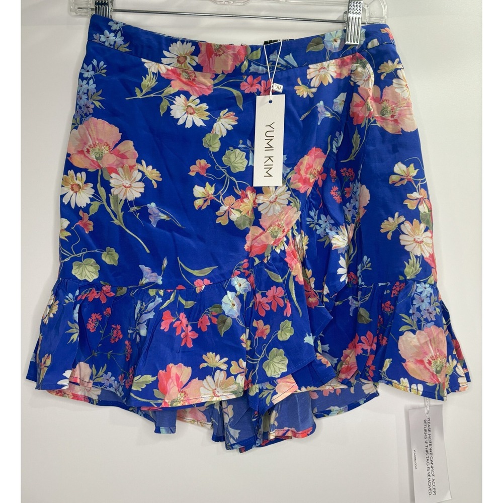 Yumi Kim Gigi Skort/ Ruffled Crossover Floral Blisswood Royal Blue Size M $128‎